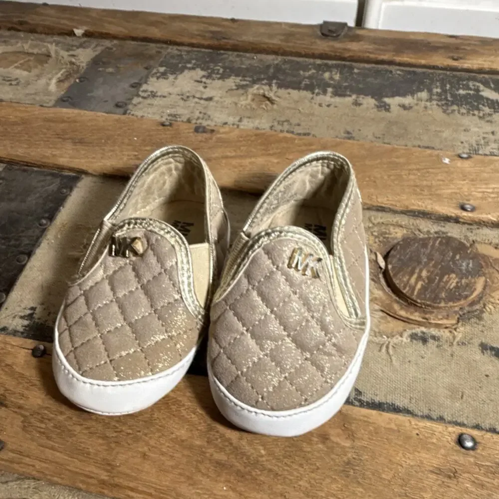 Michael Kors Baby Iris Sage Gold Slip-On Baby Shoes US 4 EU 19 UK 3.5